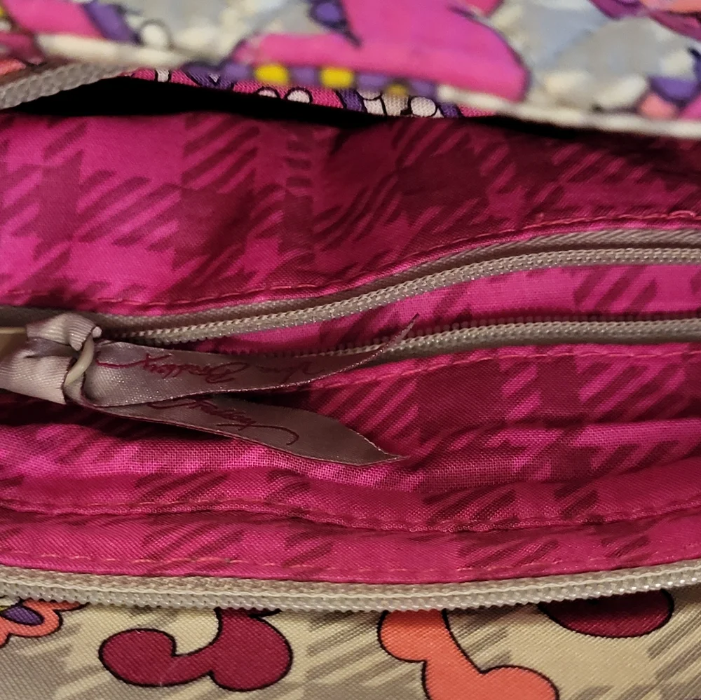 Vera Bradley Retired 2007 Paisley Meets Plaid Pink/Gray Satchel Shoulder Strap